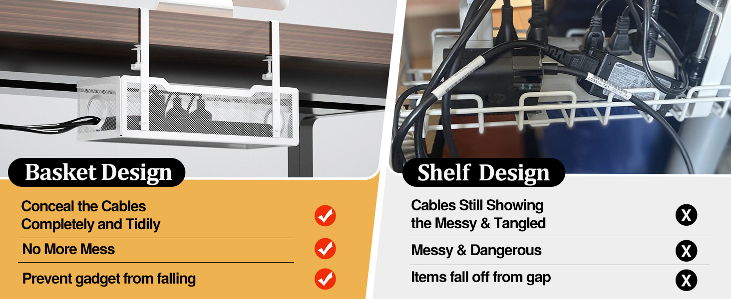 Under Desk Cable Management Tray